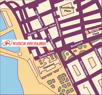 URI Agentzia Inmobiliariaren aurkibideko mapa